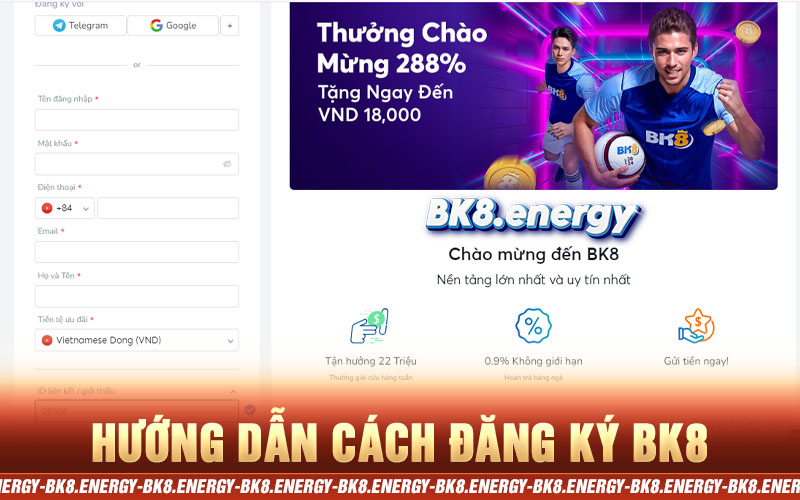 hướng dẫn cách đăng ký bk8